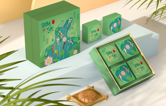 Hộp Bánh Trung Thu - Họa Tiết Cá Koi